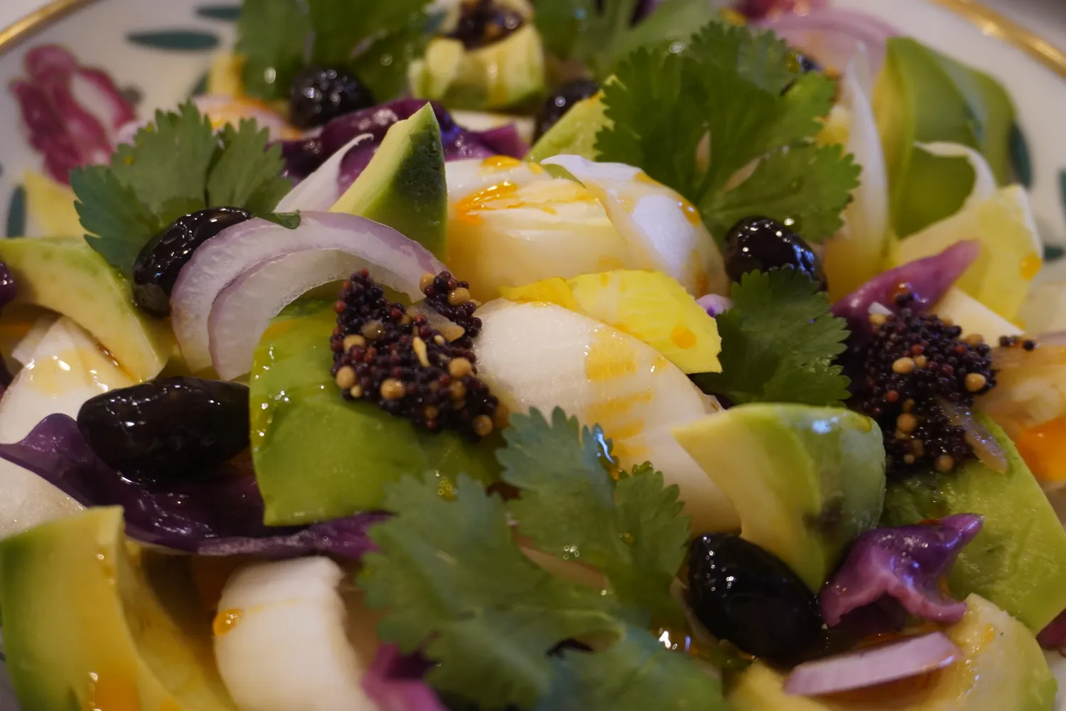 Plated gourmet salad