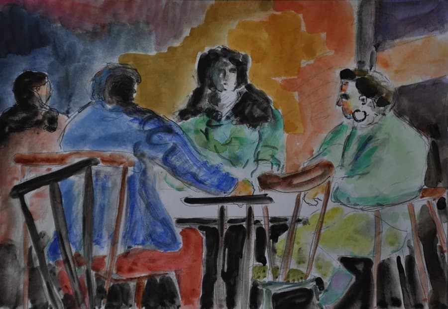 Autour d'une table blanche, 2015